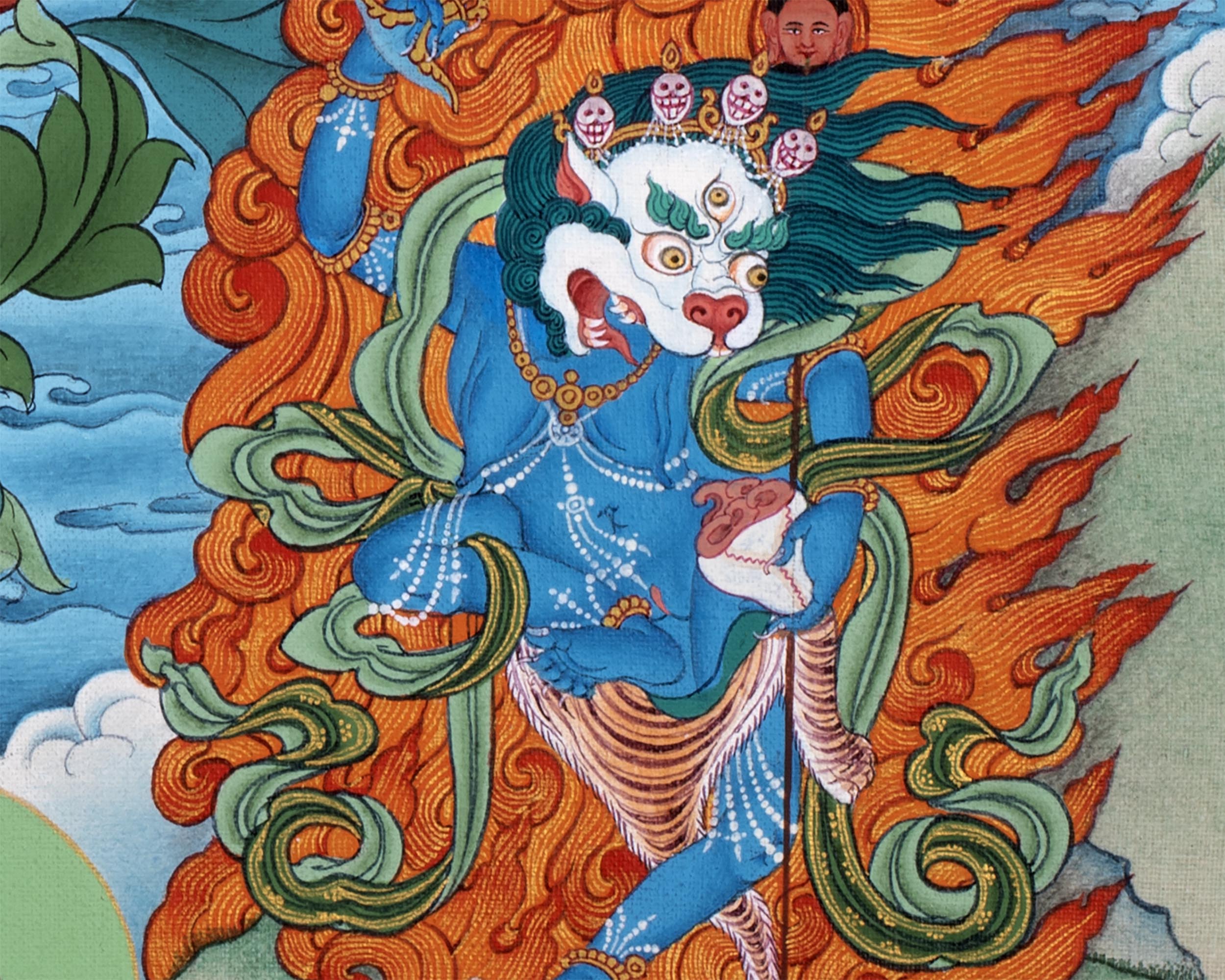 Guru Padmasambhava Thangka With Consorts, Buddhas And Bodhisattvas | Tibetan Art