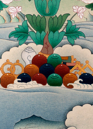 Bodhisattva Thangka | Manjushree With Chenrezig & Vajrapani