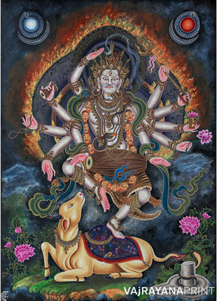 Dancing Shiva Thangka Print