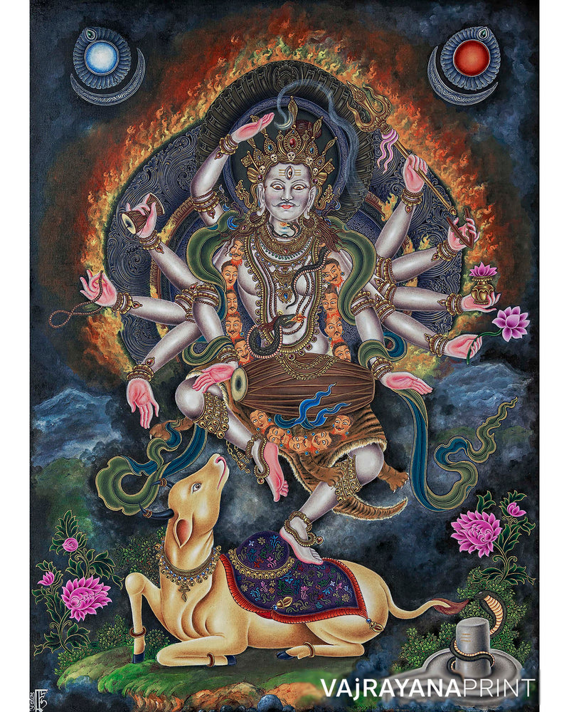 Dancing Shiva Thangka Print