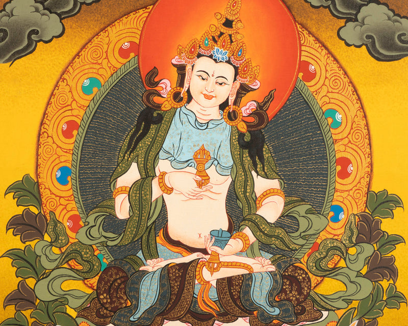 Vajrasattva Buddhist Thangka | Religious Wall Decor