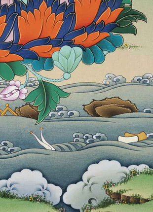 Guru Rinpoche Thangka Print | Lotus Born Master | Crafts Gifts Nepal