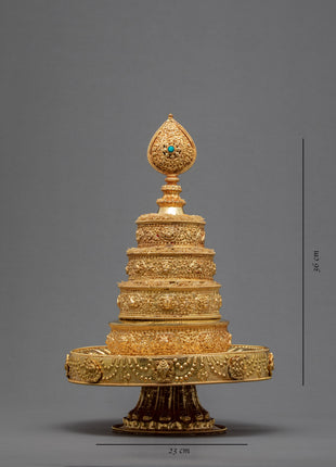 5 inches Mandala for Offering | Handcarved Buddhist Offering Set
