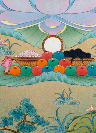 White Tara Thangka | Namgyalma | Amitayus | Long Life Bodhisattva