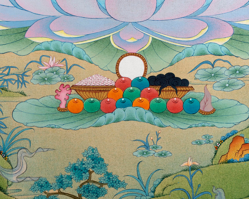 White Tara Thangka | Namgyalma | Amitayus | Long Life Bodhisattva