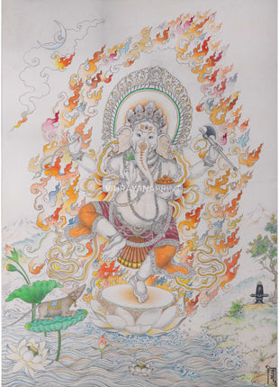 Jai Ganesh Aarti Print As Spiritual Room Decor 