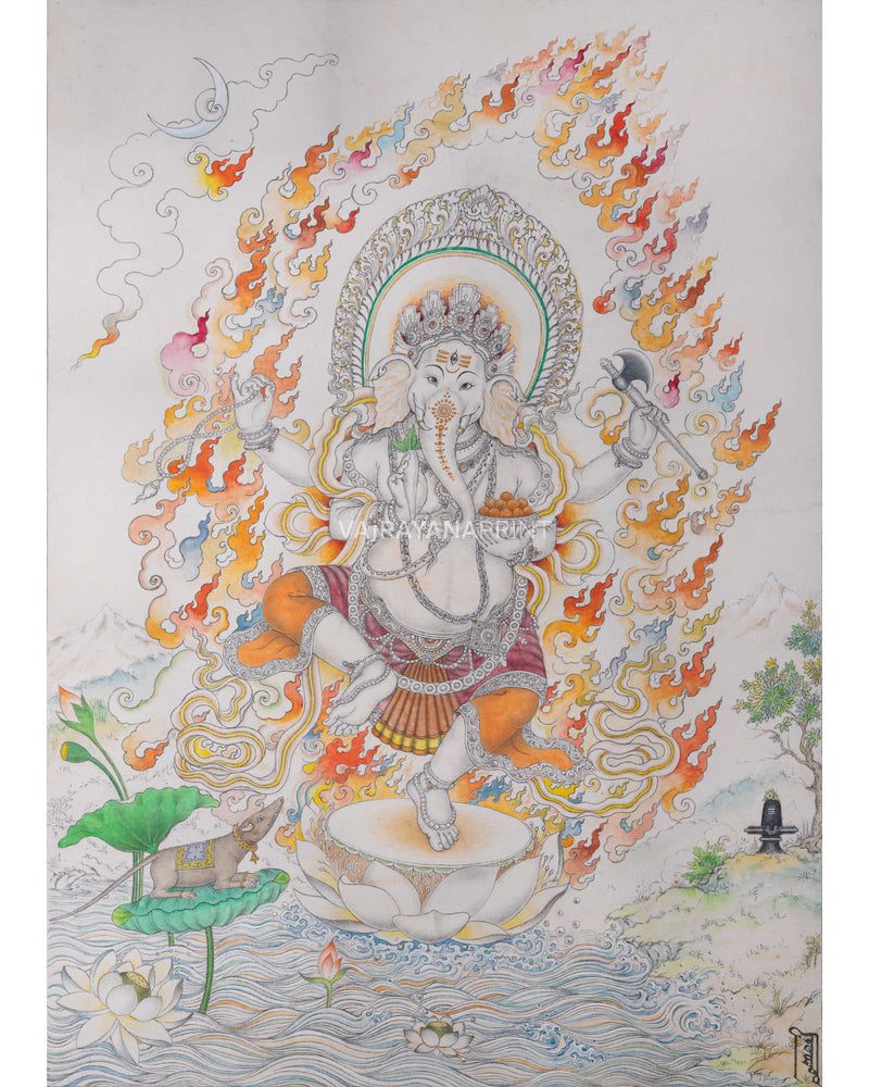 Jai Ganesh Aarti Print As Spiritual Room Decor 