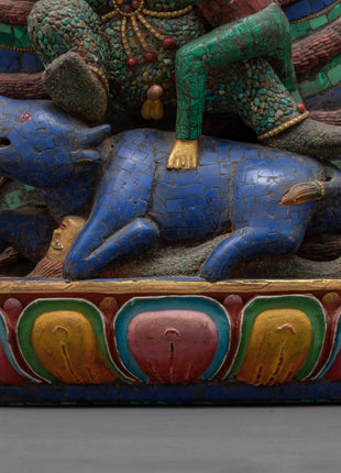 Yamantaka Wooden Statue | Small Statue for Home Decor | Arts and Crafts Nepal