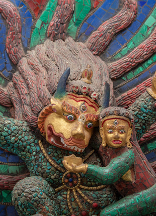 Yamantaka Wooden Statue | Small Statue for Home Decor | Arts and Crafts Nepal