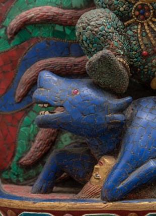 Yamantaka Wooden Statue | Small Statue for Home Decor | Arts and Crafts Nepal