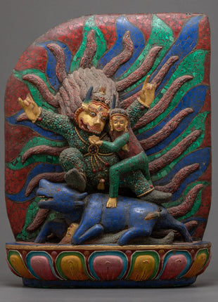 Yamantaka Wooden Statue
