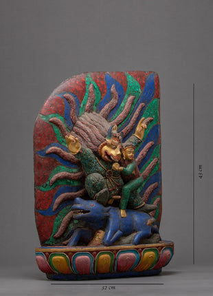 Yamantaka Wooden Statue | Small Statue for Home Decor | Arts and Crafts Nepal