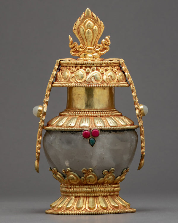Crystal Bhumba Vase | Vintage Crystal Vase | Traditional Altar Offerings