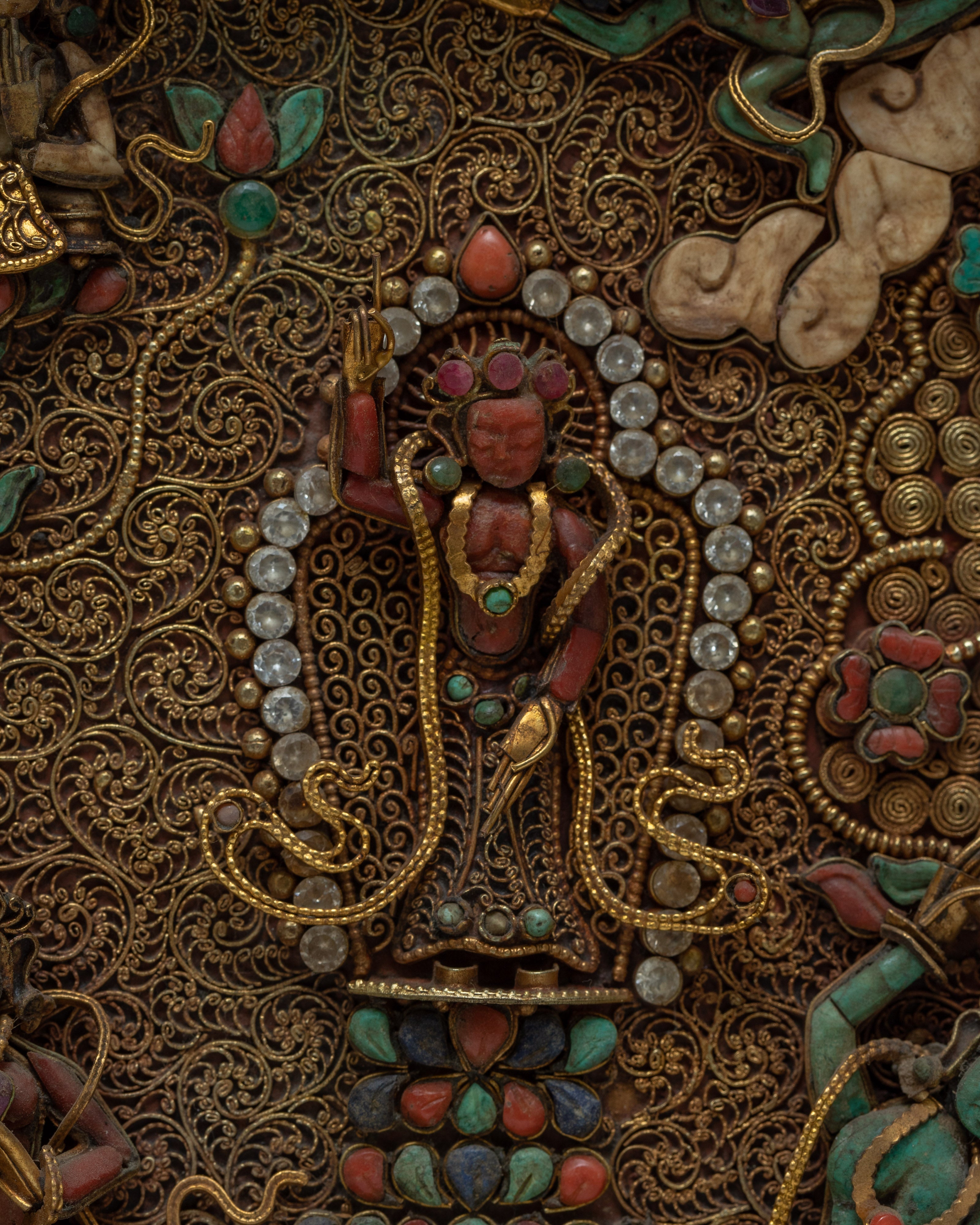 Buddha Story Frame Wall Art Decor | Large Vintage Gold Plated Ornate Frame | Buddhist Wall Decoration
