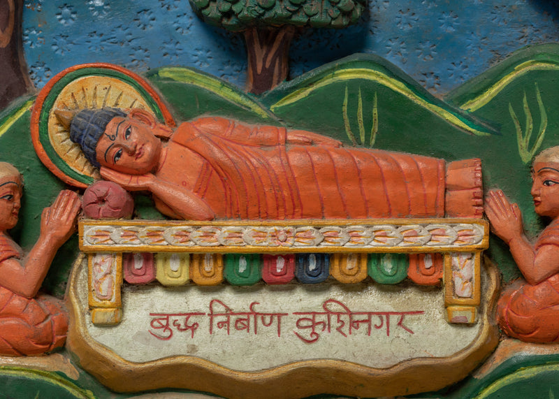 Buddha Life History Wall Panel for Home Decor | Handcrafted Himalayan Art With History