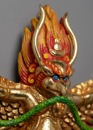 Garuda Statue | Handcarved Buddhist Art | Religious Home Decor
