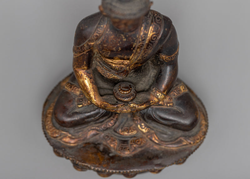 Antique Amitabha Buddha Statue | A Marvel of Oxidized Copper Craftsmanship