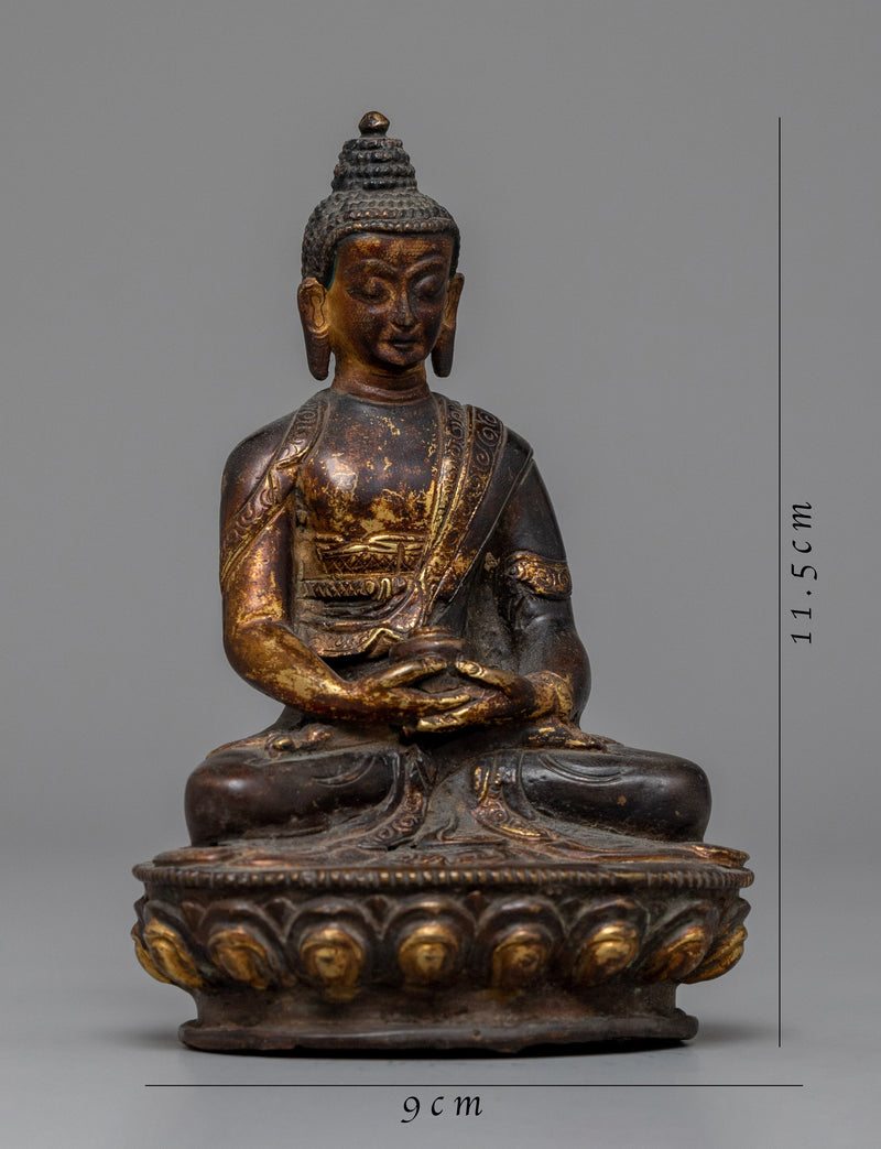 Antique Amitabha Buddha Statue | A Marvel of Oxidized Copper Craftsmanship