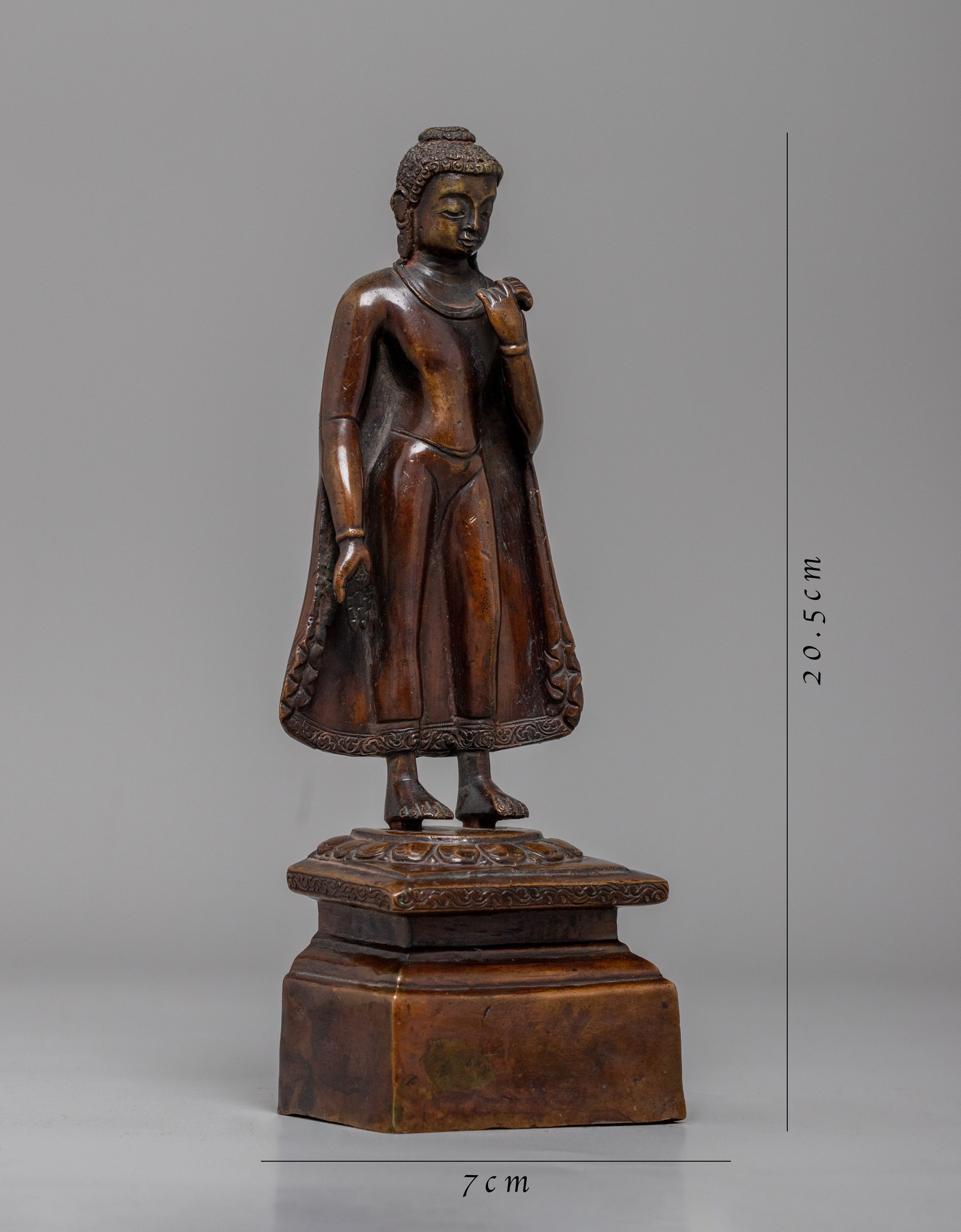 Vintage Standing Shakyamuni Buddha Statue | Capturing the Essence of Enlightenment