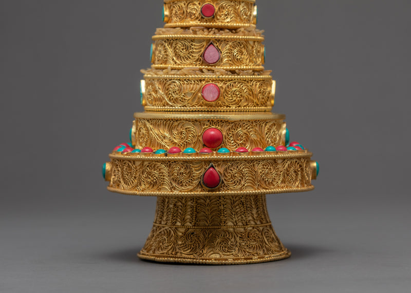 Exquisite Mandala Offering Set | Gold Plated Mandala | Buddhist Home Altar