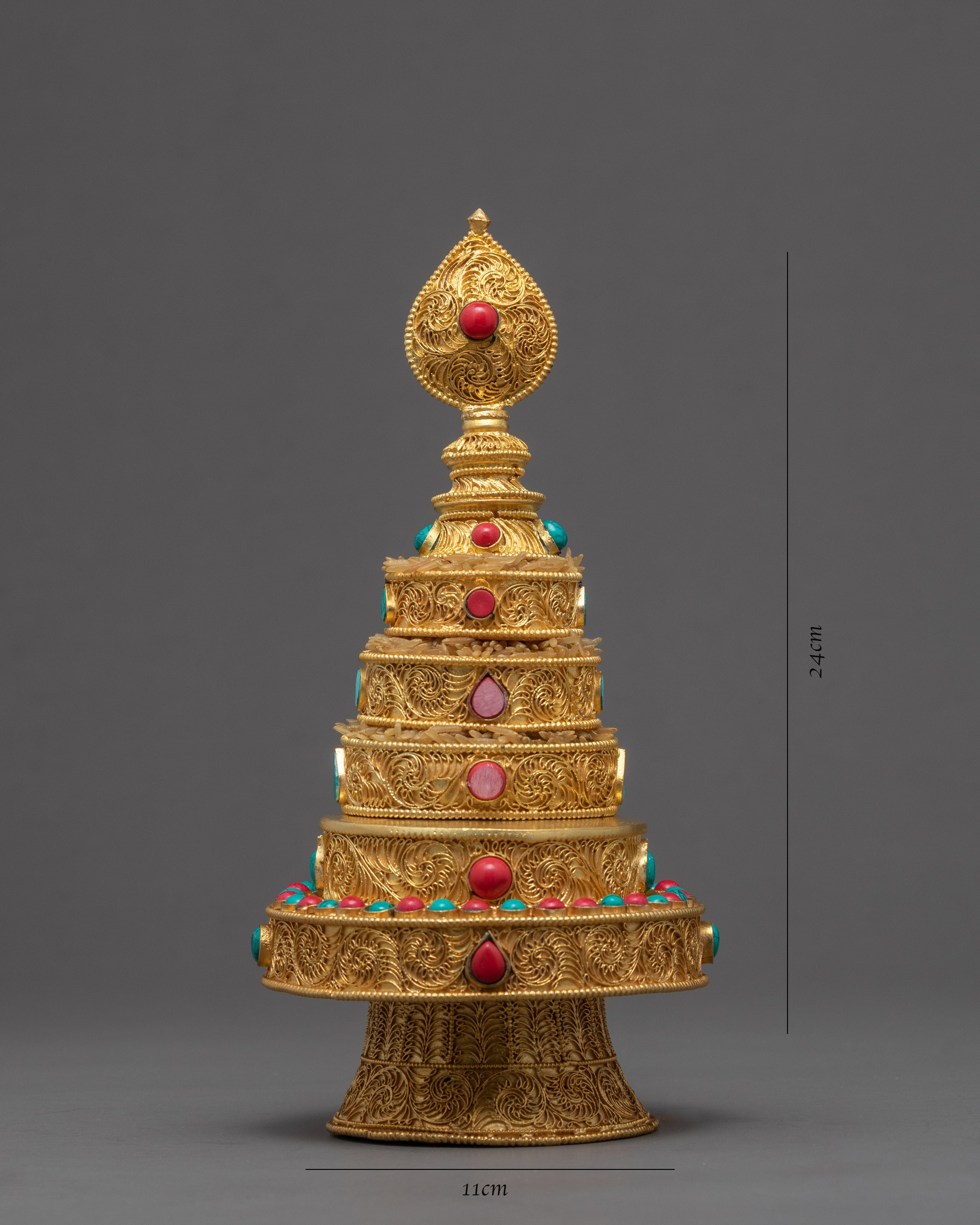 Exquisite Mandala Offering Set | Gold Plated Mandala | Buddhist Home Altar