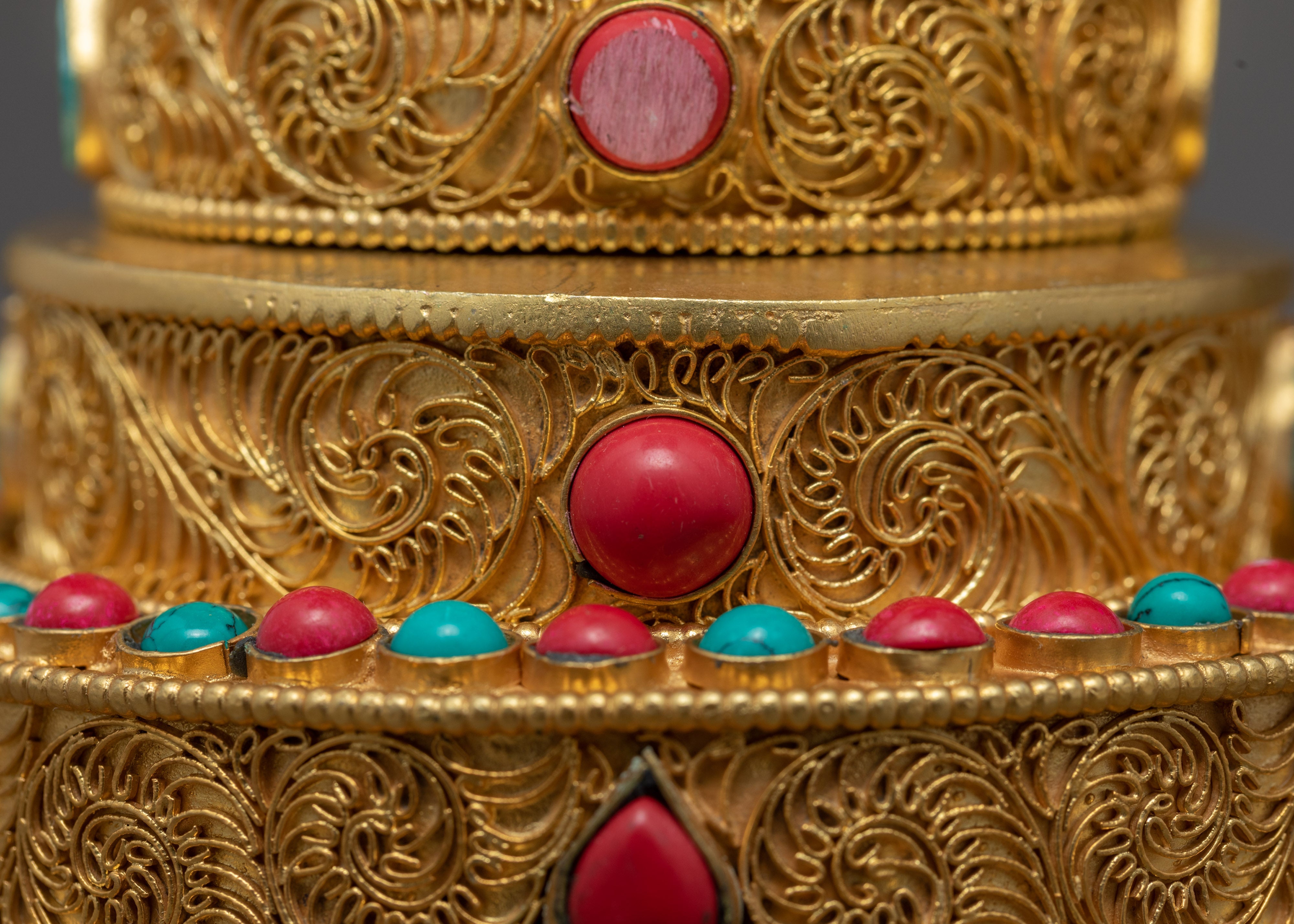 Exquisite Mandala Offering Set | Gold Plated Mandala | Buddhist Home Altar