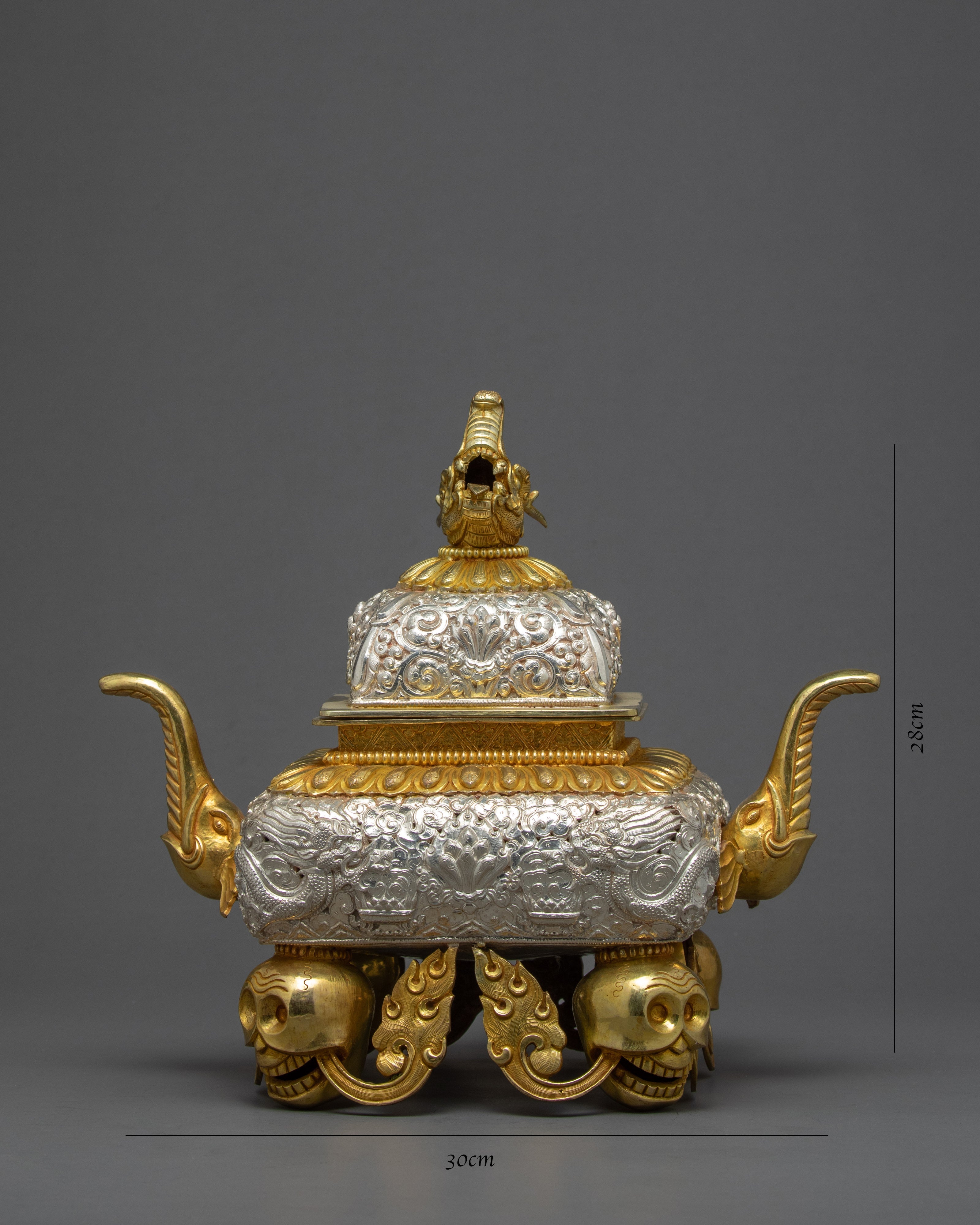 Traditional Incense Burner | Gold Plated Traditional Zen Room Decor | Ritual items