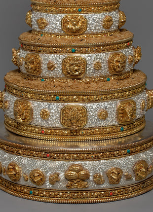 Mandala Offering Set | 24K Gold and Silver Plated Mandala