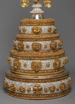 Mandala Offering Set | 24K Gold and Silver Plated Mandala