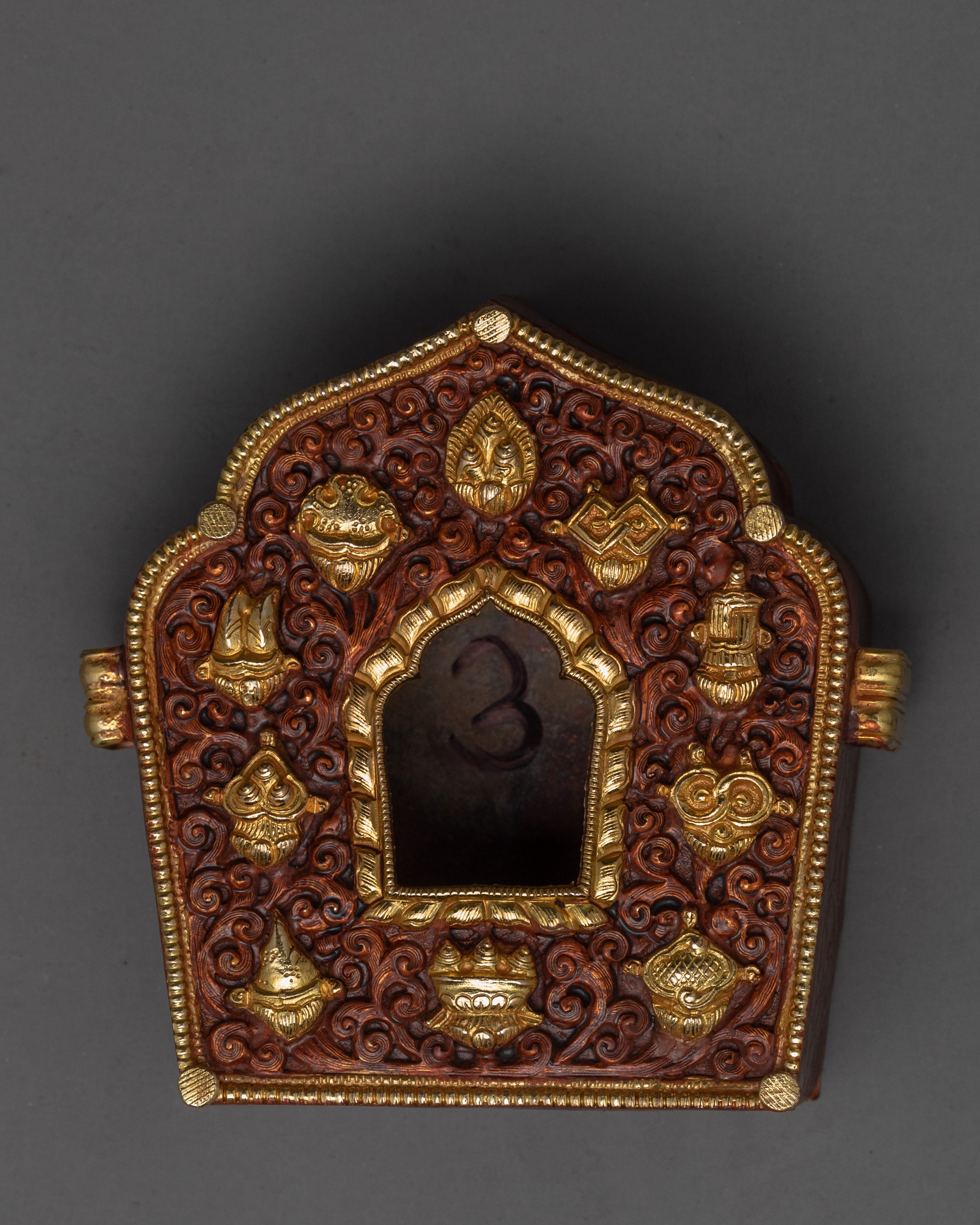 Ghau Box | Tibetan Handcarved Prayer Box | Mini Buddhist Souvenir