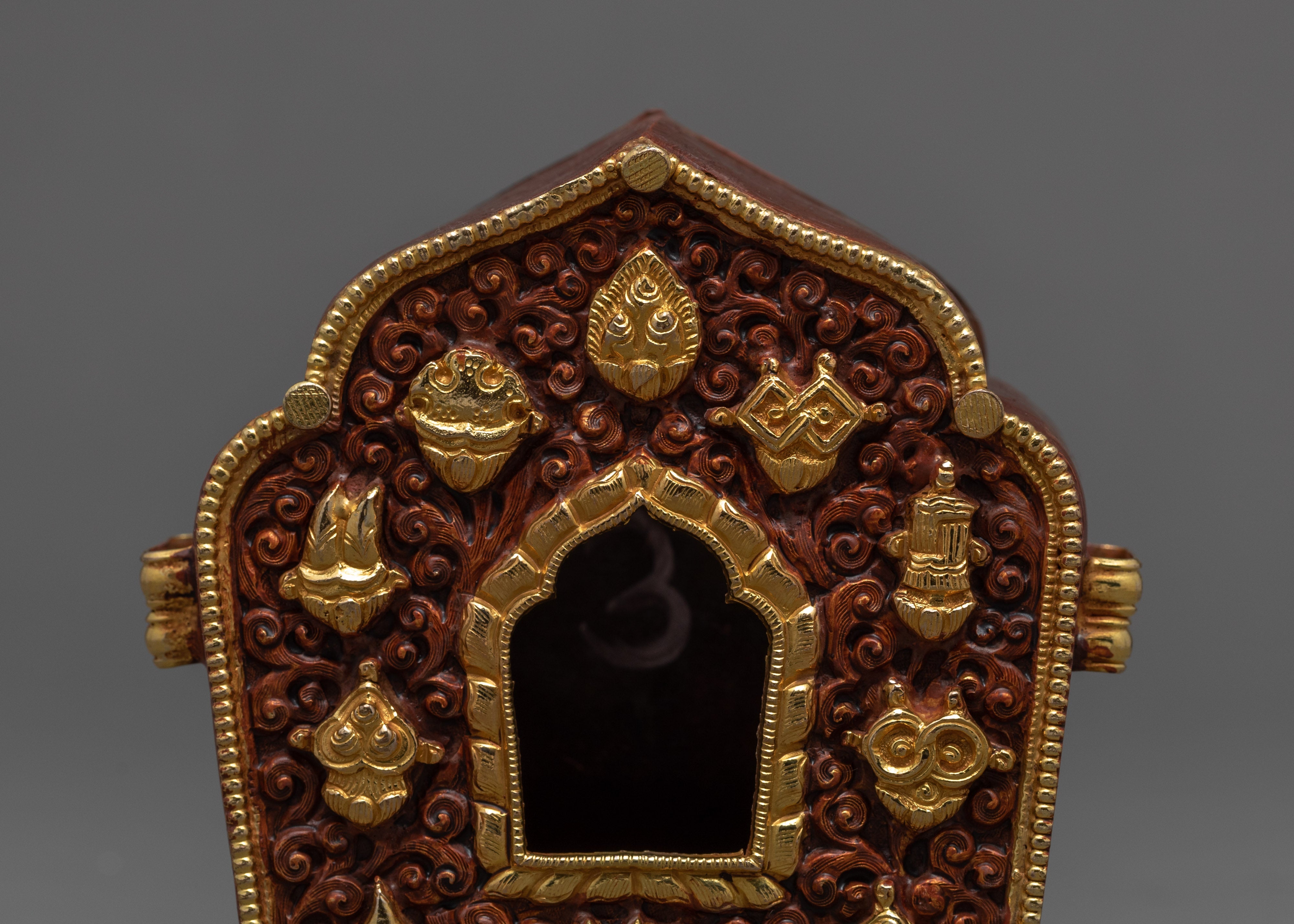 Ghau Box | Tibetan Handcarved Prayer Box | Mini Buddhist Souvenir
