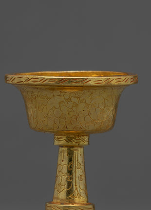 The Golden Drink Offering | Ancient Serkyem Set | Buddhist ritual Kit