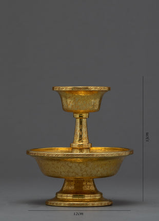 The Golden Drink Offering | Ancient Serkyem Set | Buddhist ritual Kit