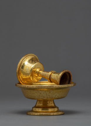 The Golden Drink Offering | Ancient Serkyem Set | Buddhist ritual Kit
