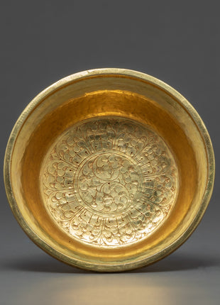 The Golden Drink Offering | Ancient Serkyem Set | Buddhist ritual Kit