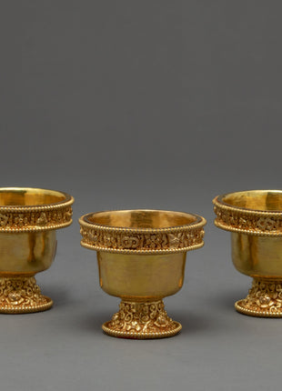 Water Offering Bowls | Handcrafted Ritual Items | Tibetan Altar Offerings