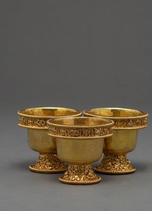 Water Offering Bowls | Handcrafted Ritual Items | Tibetan Altar Offerings