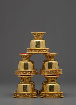 Water Offering Bowls | Handcrafted Ritual Items | Tibetan Altar Offerings