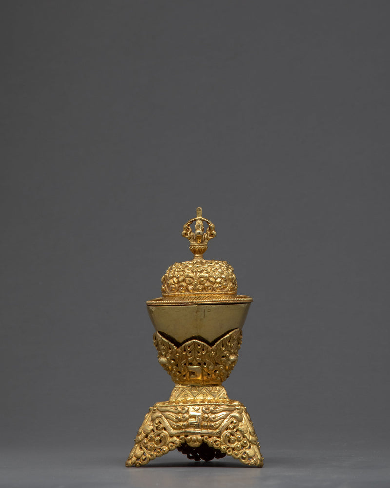 Buddhist Ritual Bowl | 7.8" Tibetan Skull Cup | Ritual Objects