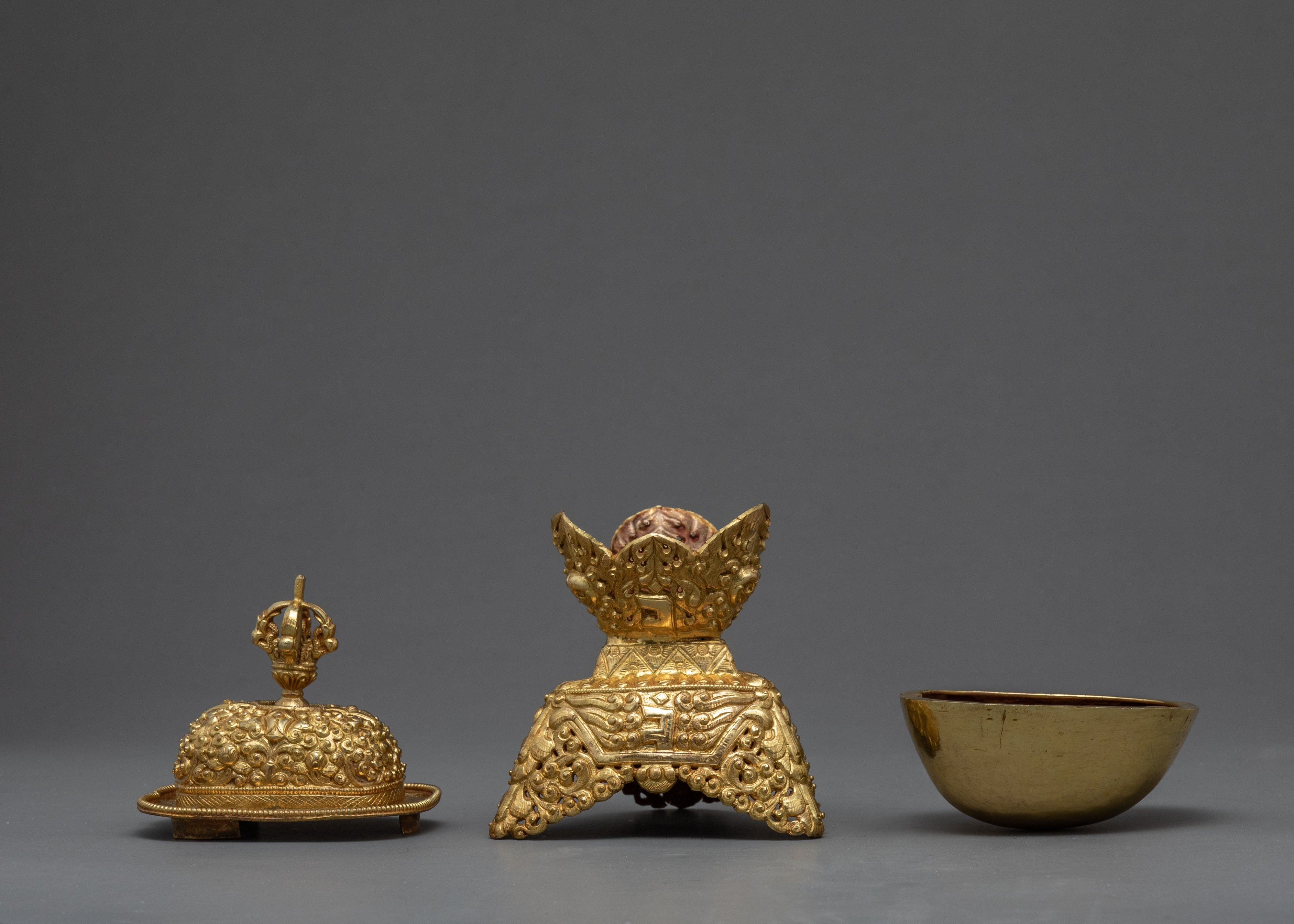 Buddhist Ritual Bowl | 7.8" Tibetan Skull Cup | Ritual Objects