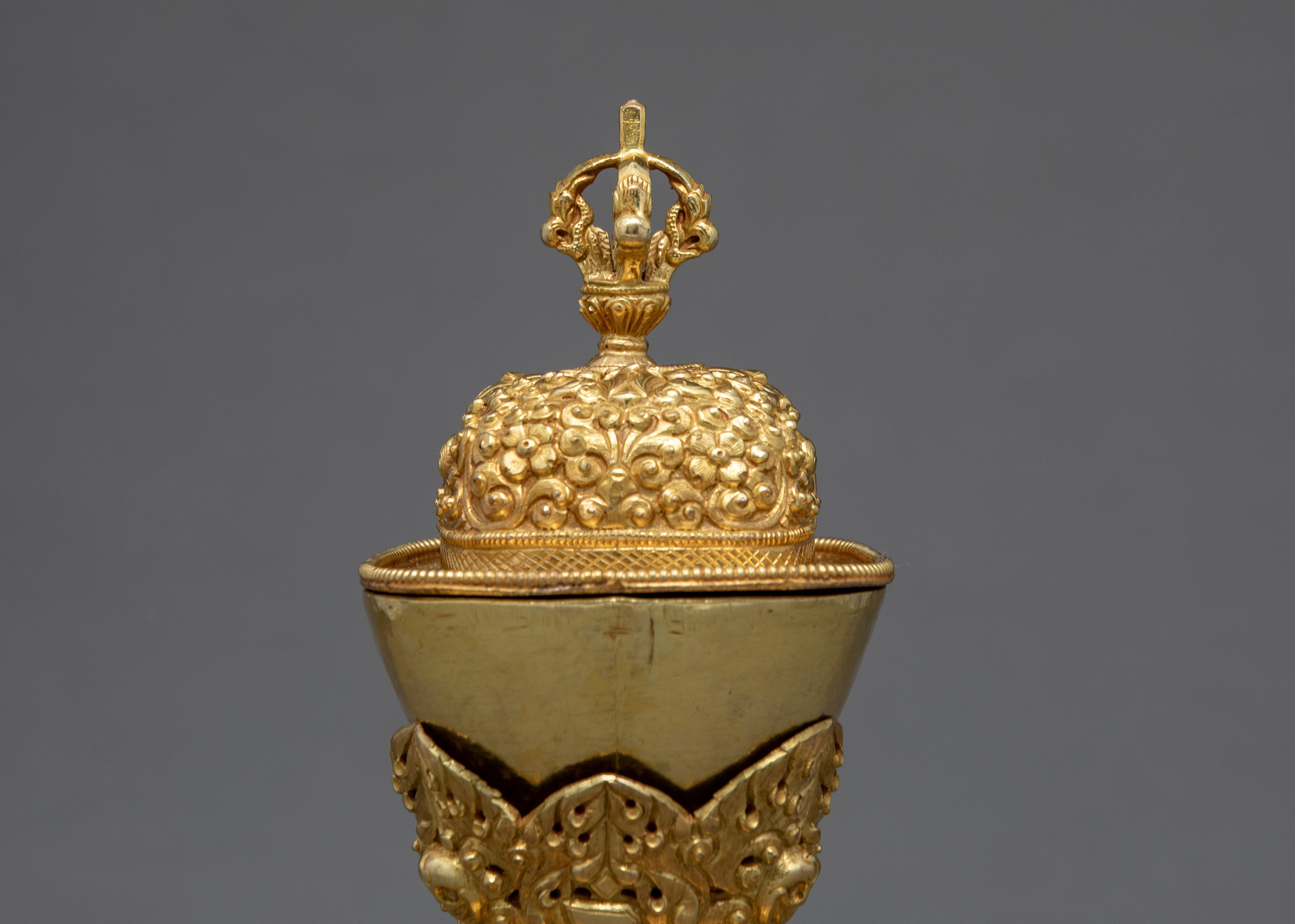 Buddhist Ritual Bowl | 7.8" Tibetan Skull Cup | Ritual Objects