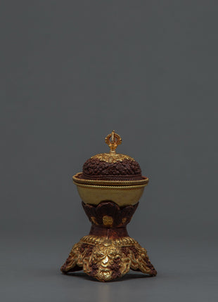 Kapala Skull Set | Tantric Altar Offerings | Tibetan Kapala Cup