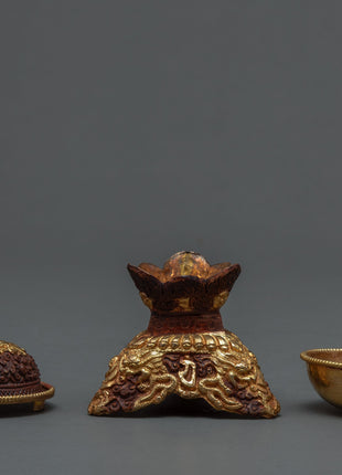 Kapala Skull Set | Tantric Altar Offerings | Tibetan Kapala Cup