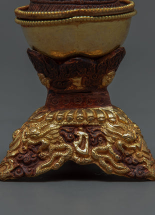 Kapala Skull Set | Tantric Altar Offerings | Tibetan Kapala Cup