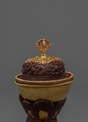 Kapala Skull Set | Tantric Altar Offerings | Tibetan Kapala Cup