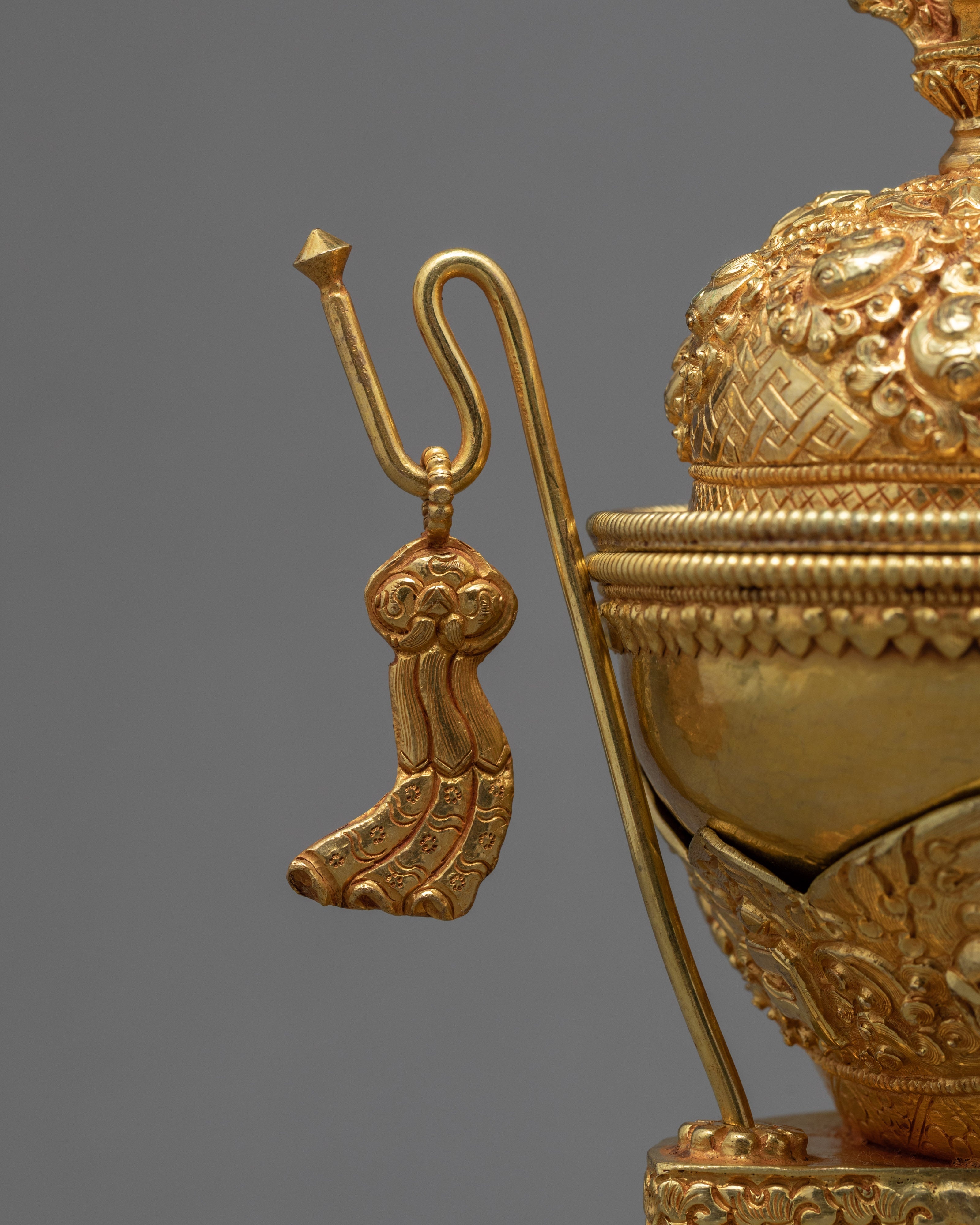 Fine Quality Kapala Set | Tantric Ritual Objects | Full Gold Skull Cup