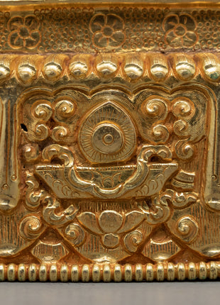 Fine Quality Kapala Set | Tantric Ritual Objects | Full Gold Skull Cup