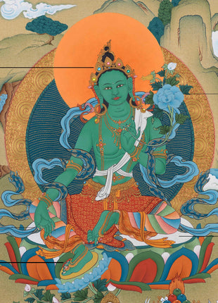 Green Tara Thangka | Mother Bodhisattva | Menri Style | Himalayan Buddhist Deity