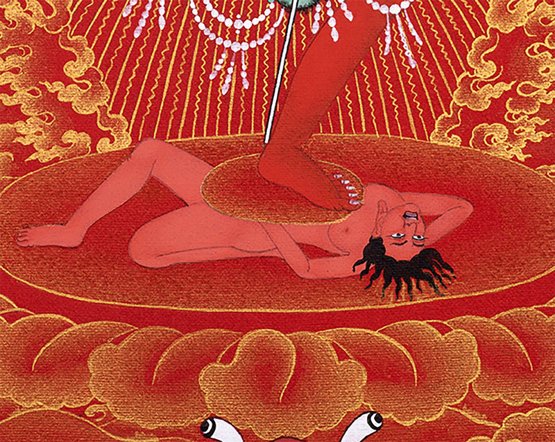 Vajravarahi, Dakini, Yogini Thangka Painting, Hand Painted Vajrayana Buddhist Art