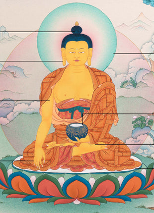 Shakyamuni Buddha with Five Disciples Thangka | Tibetan Buddhist Art